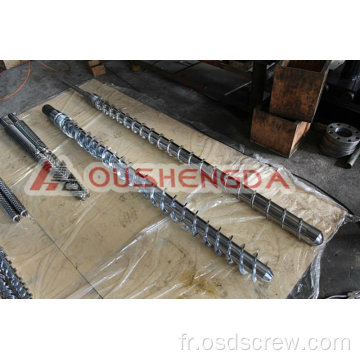 vis d&#39;extrudeuse en caoutchouc à alimentation chaude à double vis ZHOUSHAN FABRICANT COLMONOY Stellite BIMETALLIC